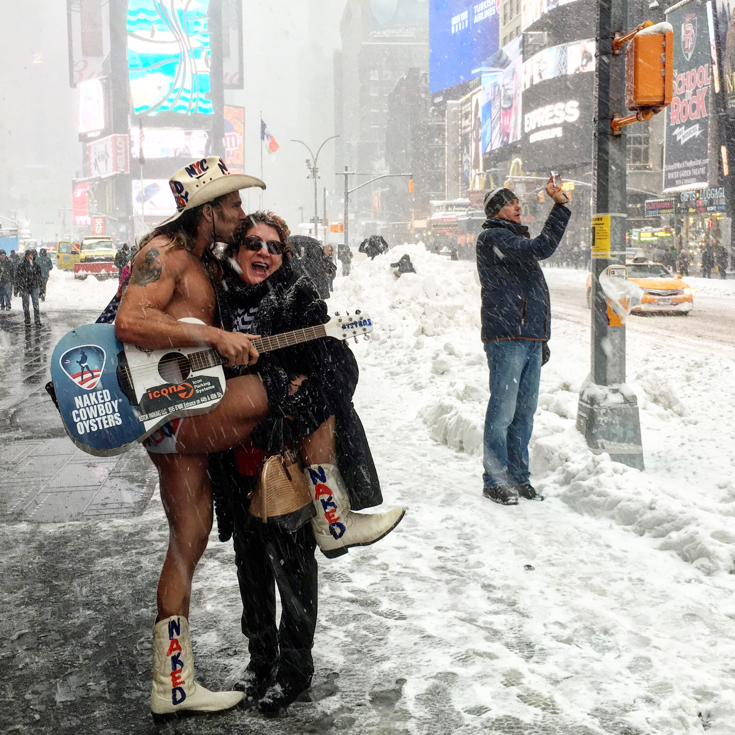 Śnieżna zima w Nowym Jorku